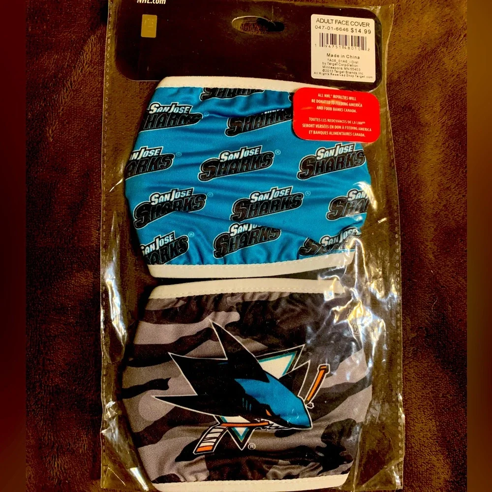 NHL Sharks Adult Mask NWT